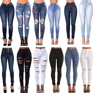 high waist jean trousers