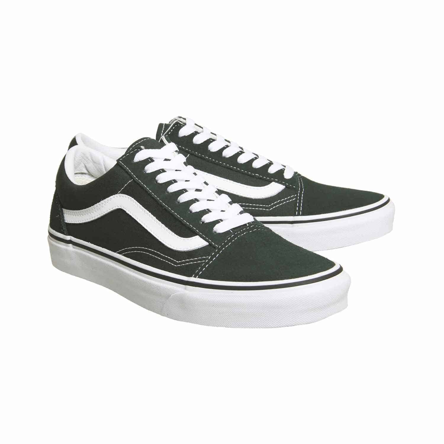 vans old skool green and white