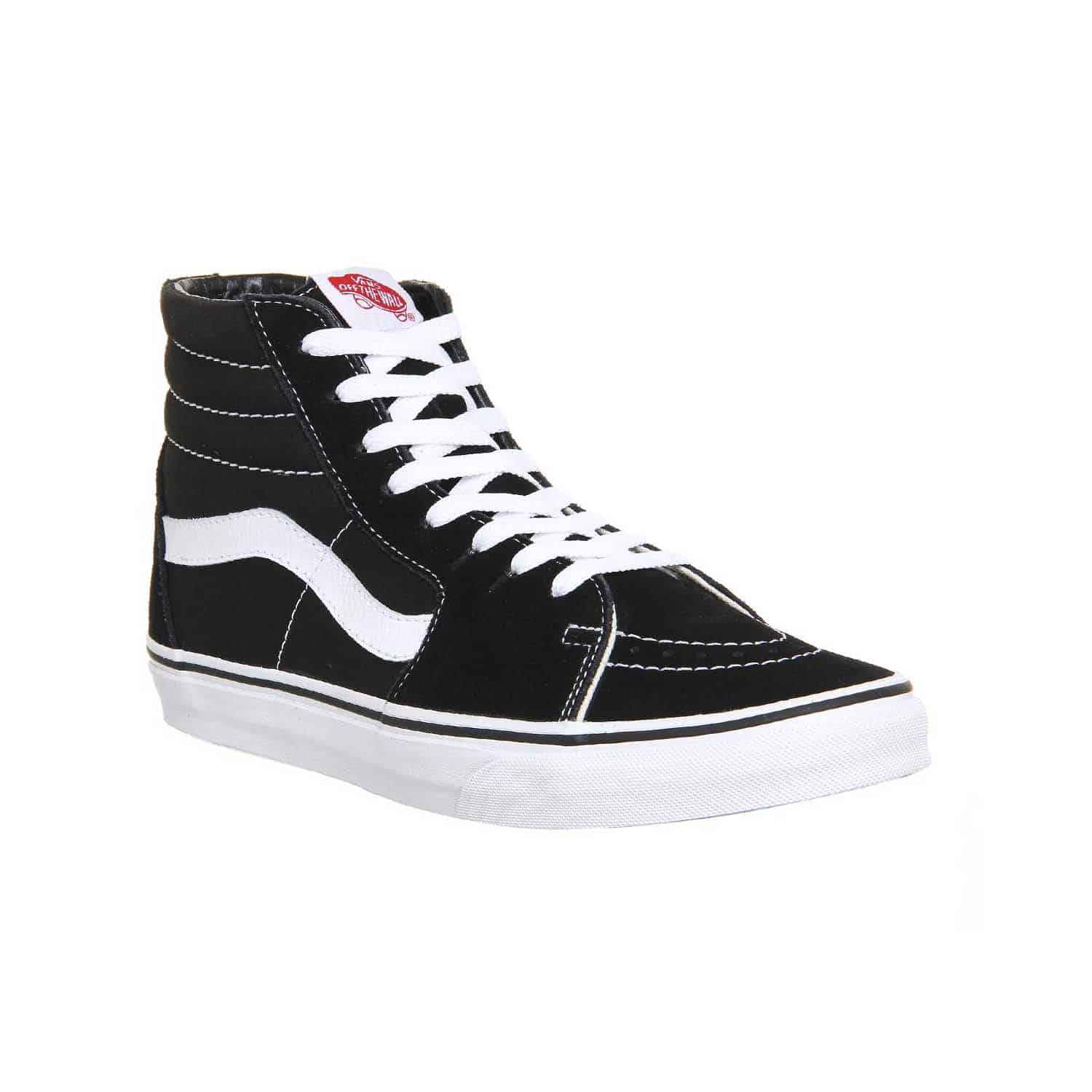 vans sk8 hi black white canvas