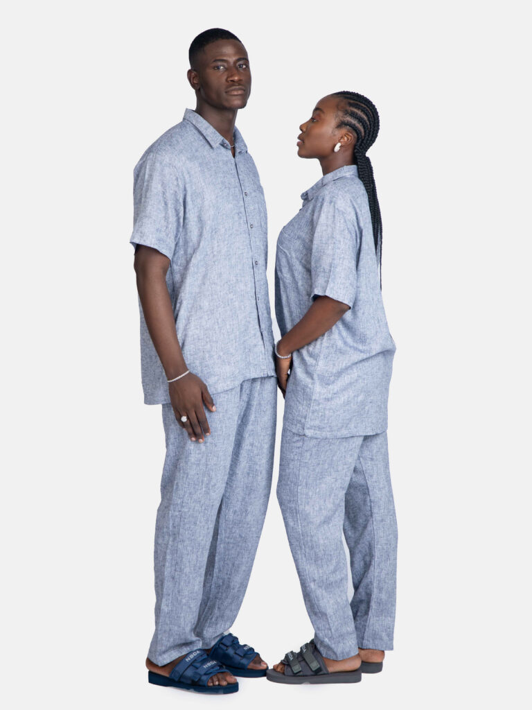The Feels Relaxed Linen Shirt in Speckled Blue