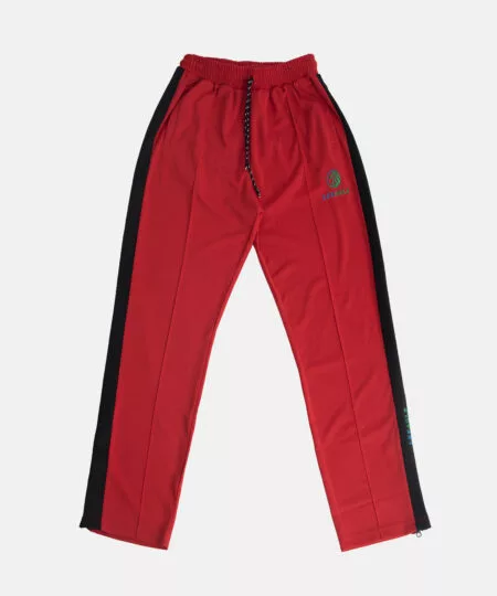 Leeagle Classic Split Hem Pant in Red & Black