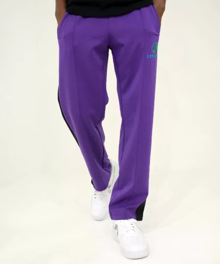 Leeagle Classic Split Hem Pant in Purple & Black