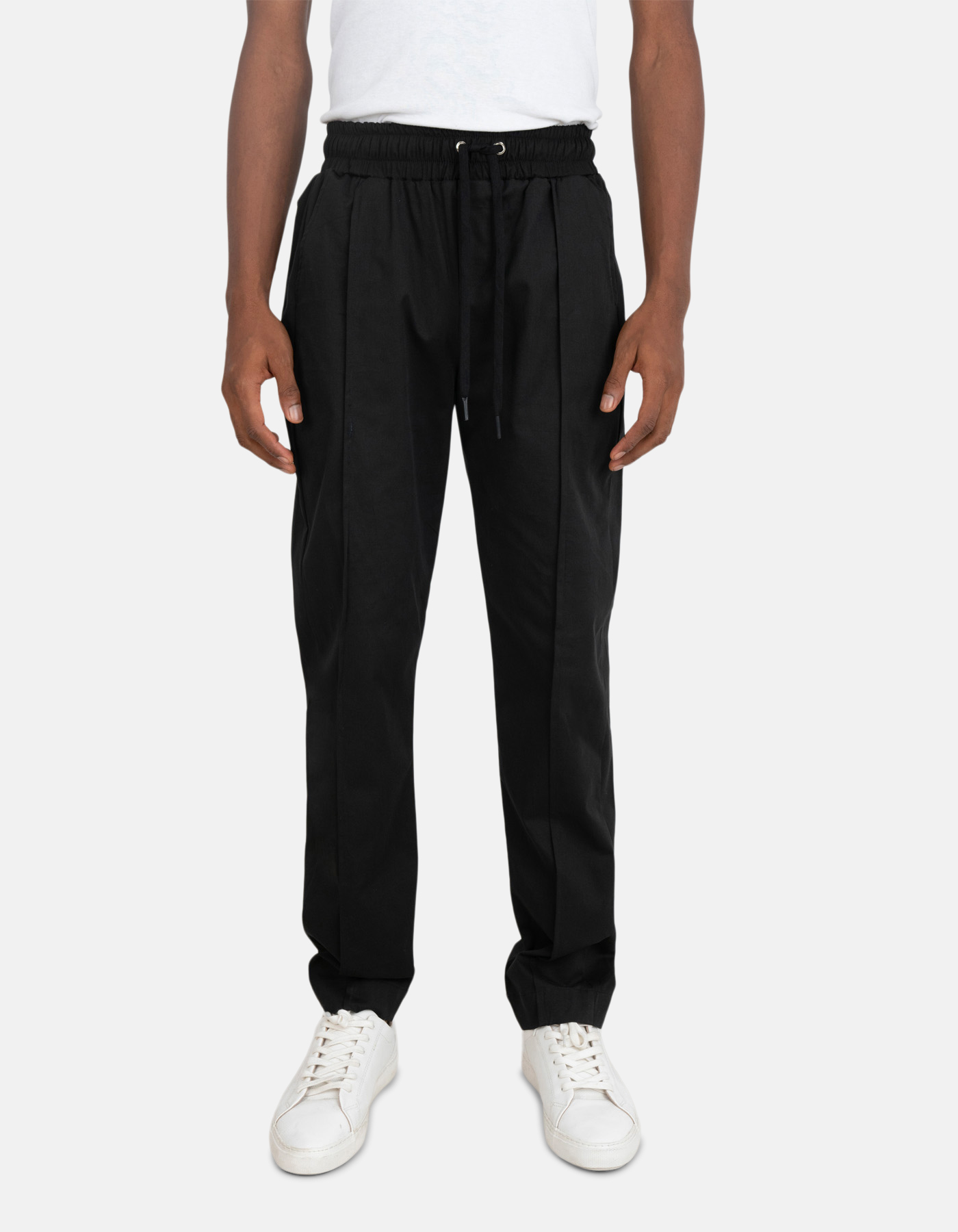 Garmspot.com, Straight Pin Tucked Pants in Black