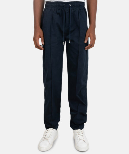 Garmspot.com, Straight Pin Tucked Pants in Navy Blue