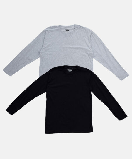 Garmspot.com, Garmspot 2 pack Long sleeve T-shirt in Grey and Black - Multi
