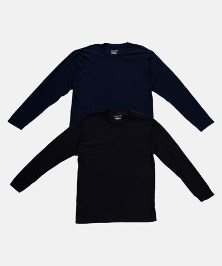 Garmspot.com, Garmspot 2 pack Long sleeve T-shirt in Navy Blue and Black - Multi