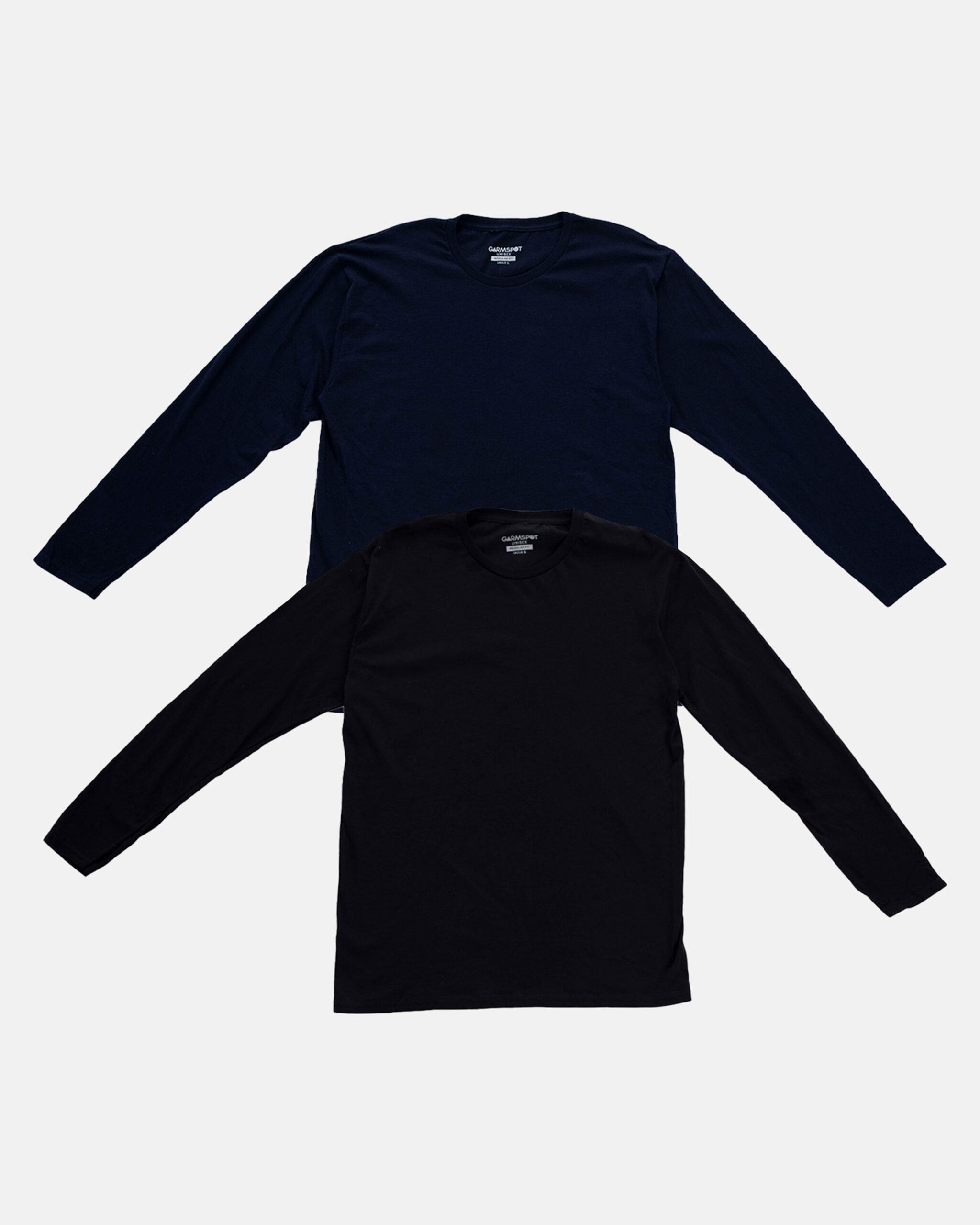 Garmspot.com, Garmspot 2 pack Long sleeve T-shirt in Navy Blue and Black - Multi