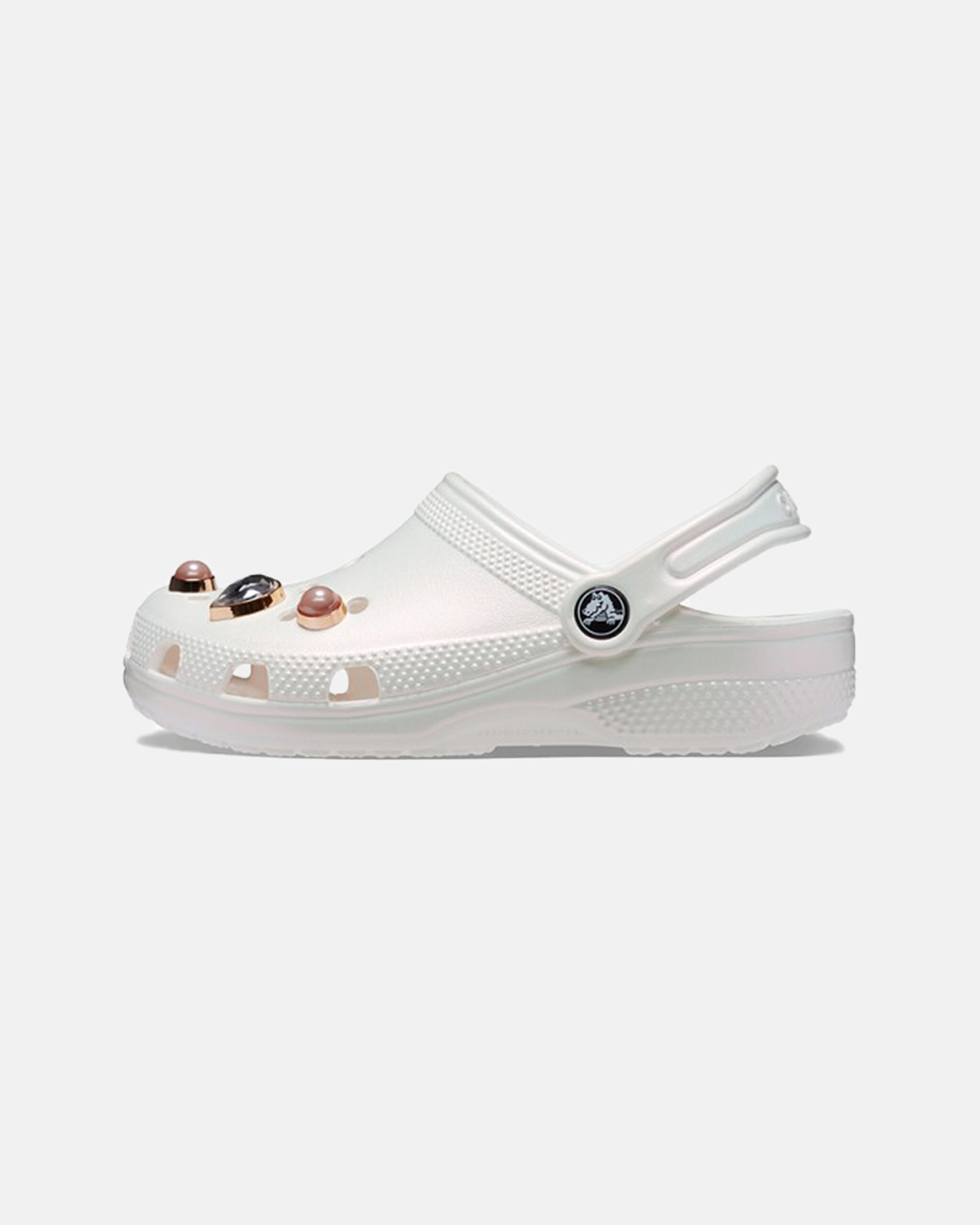 Buy the Crocs™ Kids Classic Crystals Pearls Clog in White on Garmspot.com