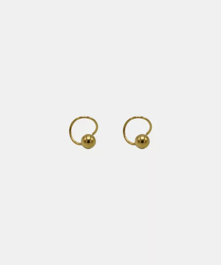 Big Ball Spiral Twist Dangle Earrings in Gold