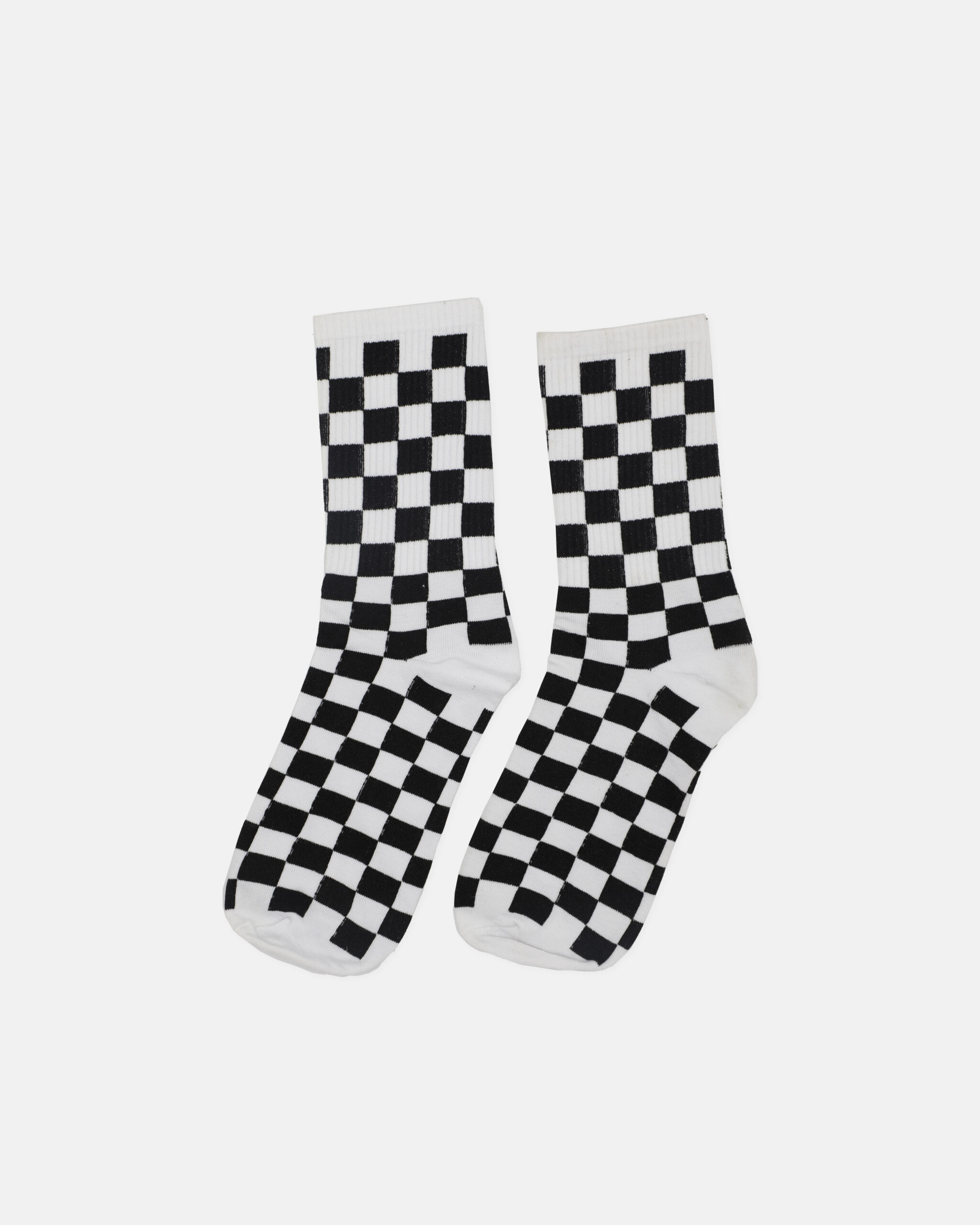 Check Sock in White