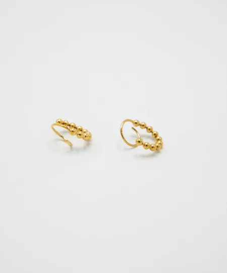 Boho Spiral Beaded Earrings in Gold