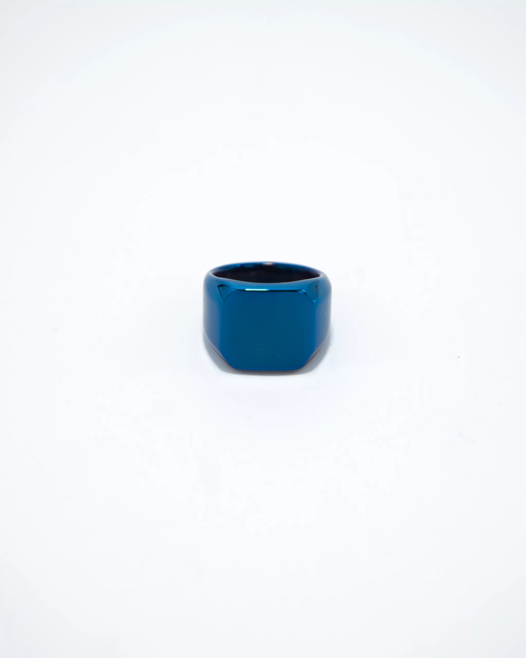 Blue Square Signet Ring