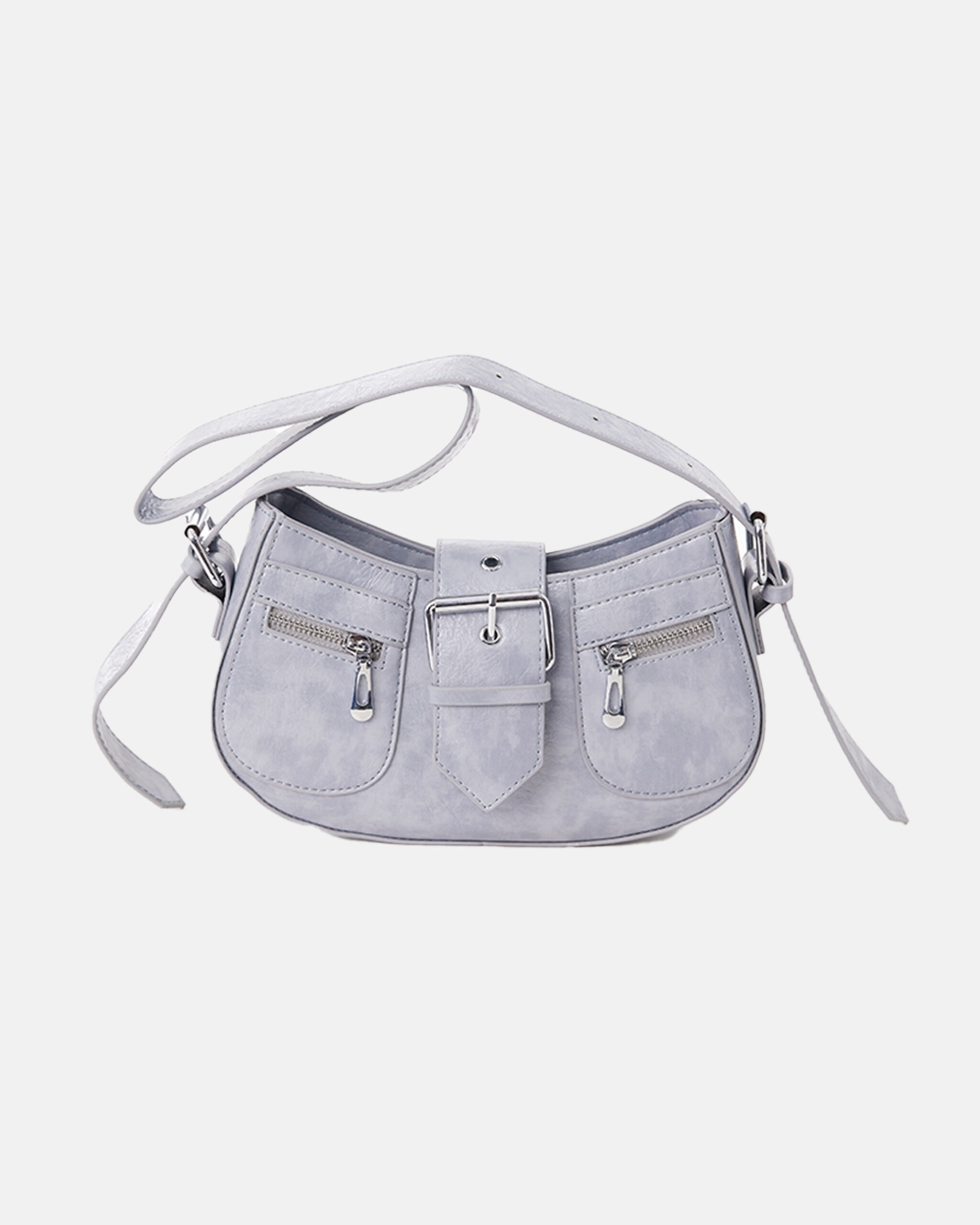 Adjustable Shoulder Bag With Double Pocket in Haze Blue