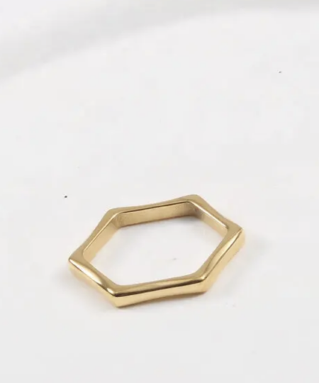 Gold Hexagon Ring