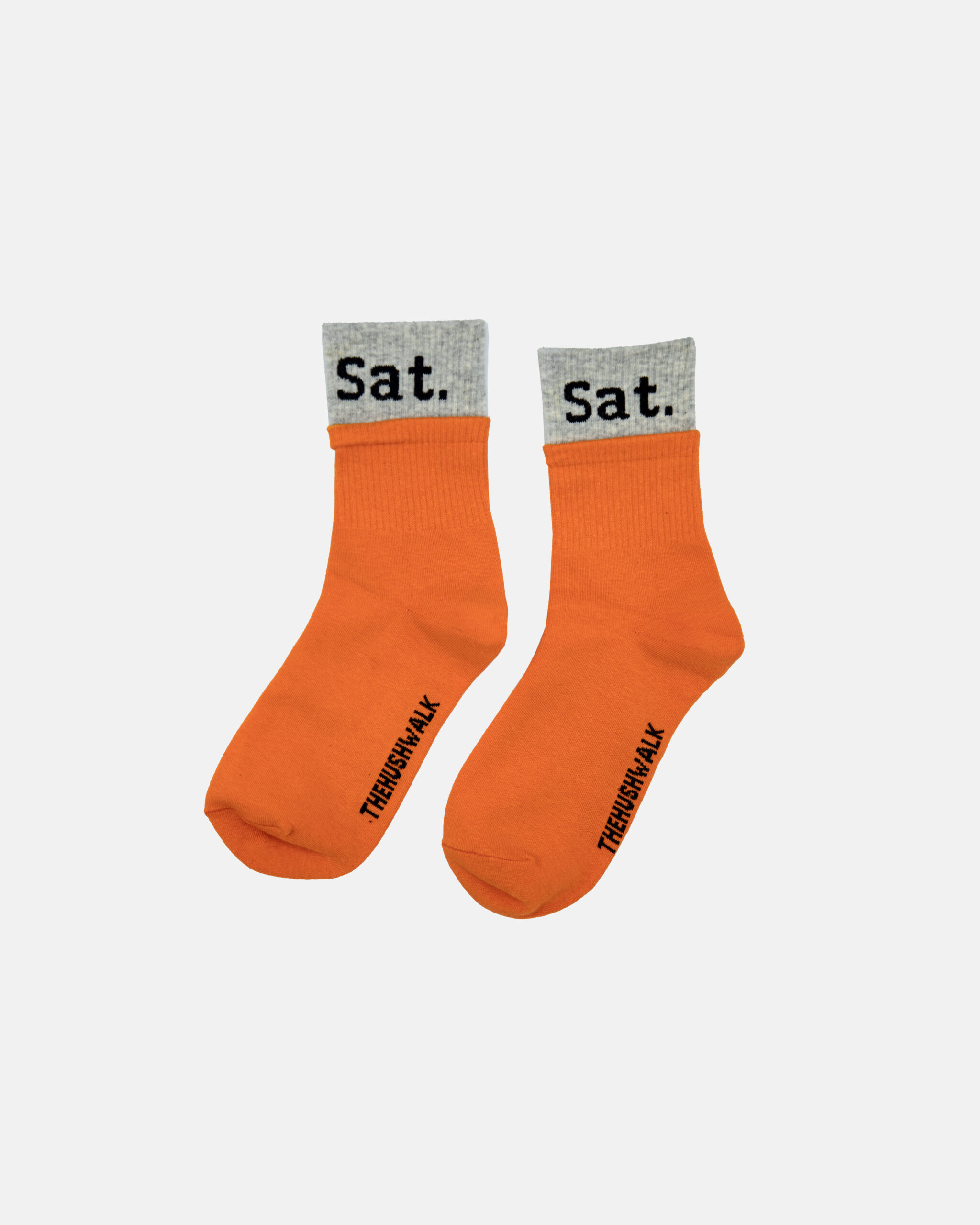 Saturday Sock in Orange and Grey