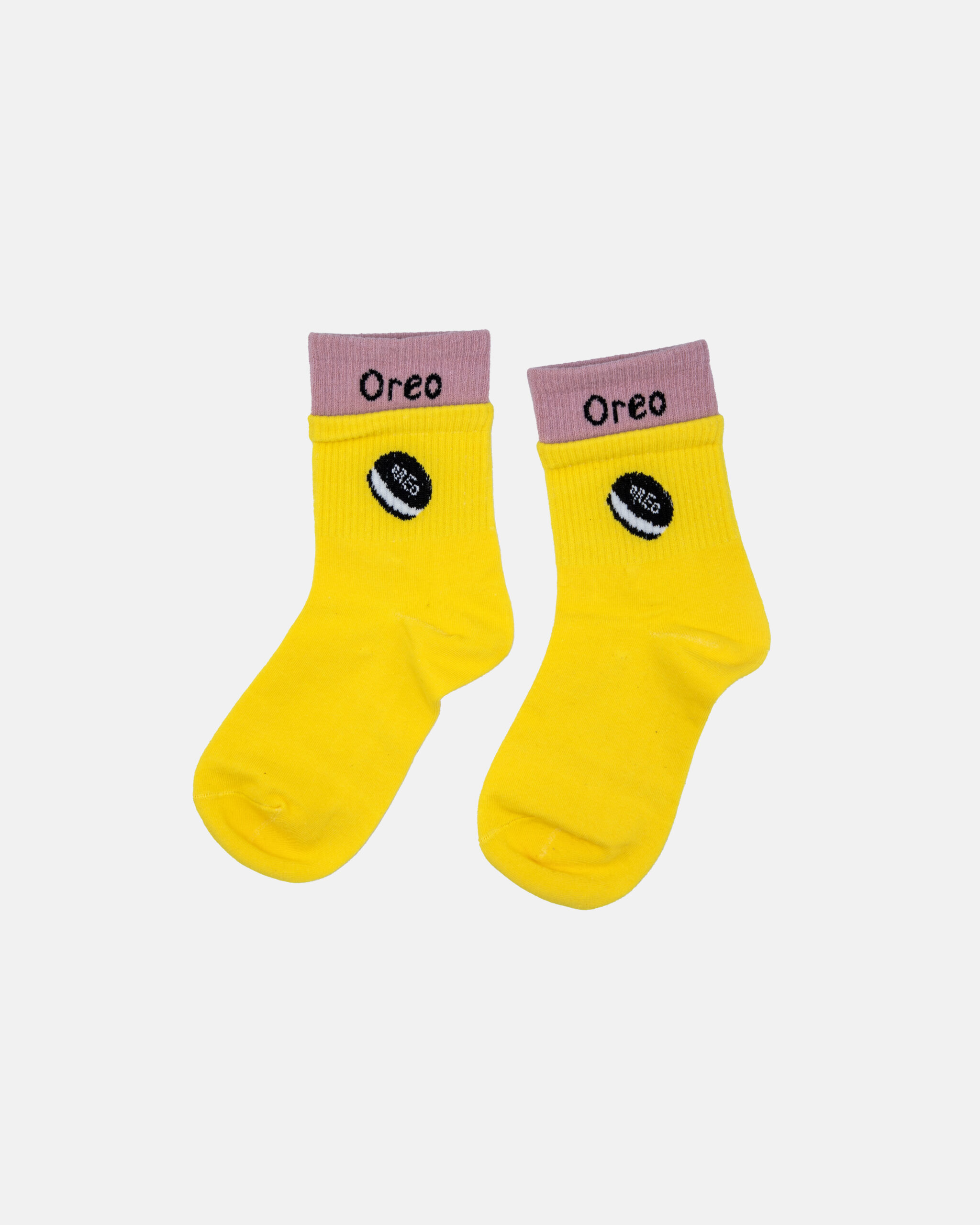 Oreo Sock in Yellow and Light Pink