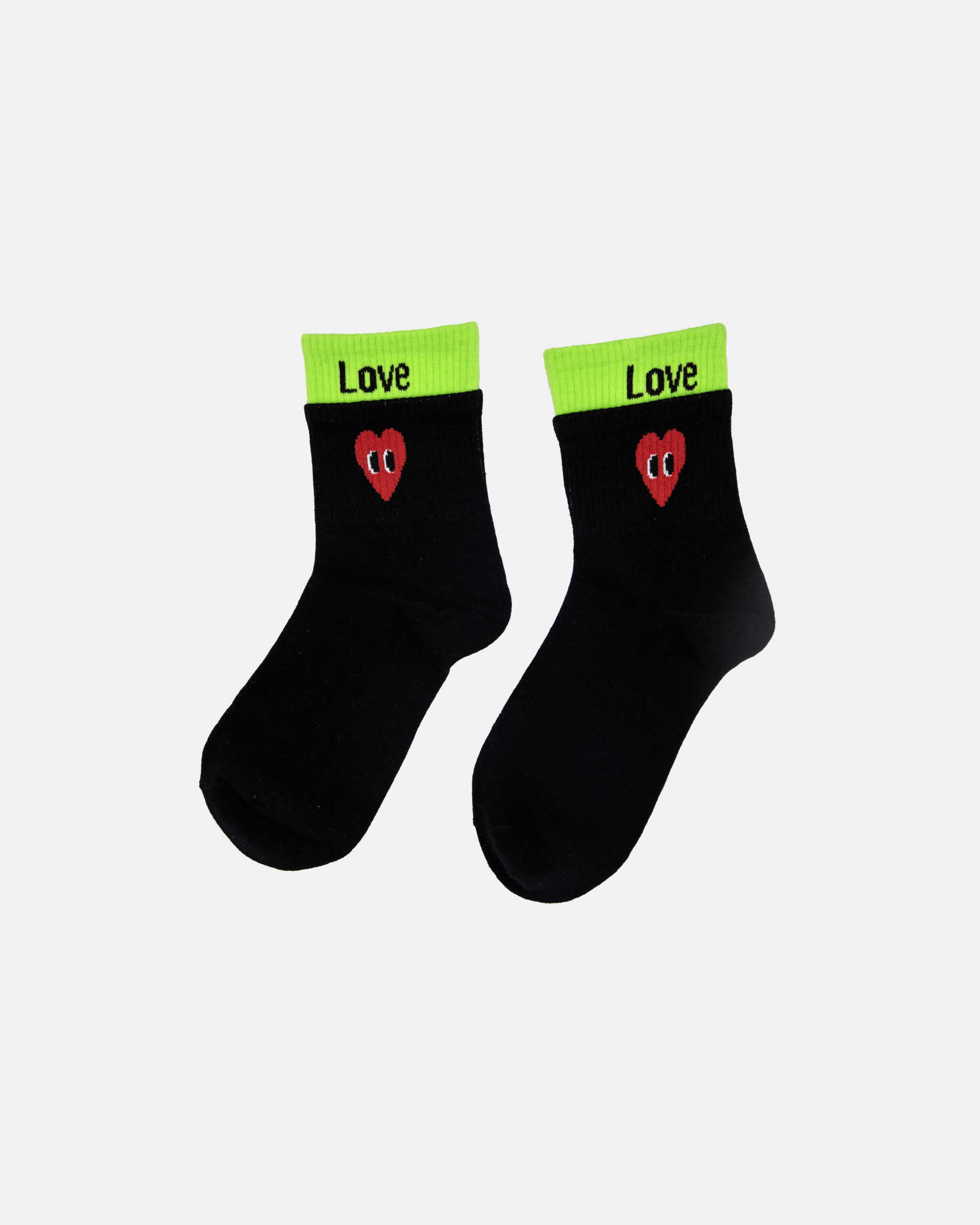 Love Sock in Black and Lemon