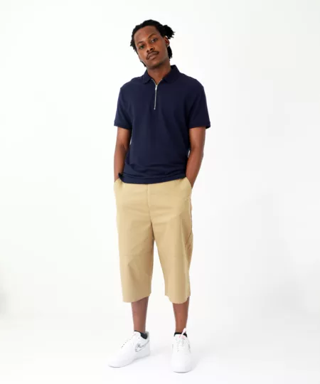 Oversized Longline Short in Sand