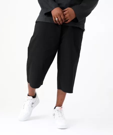 Oversized Longline Short in Black