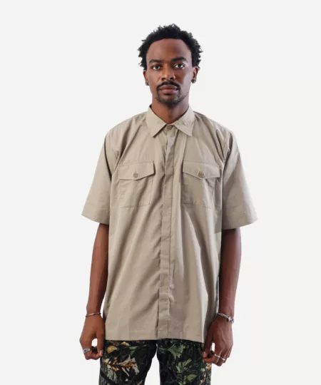 Oversized Pocket Shirt in Beige