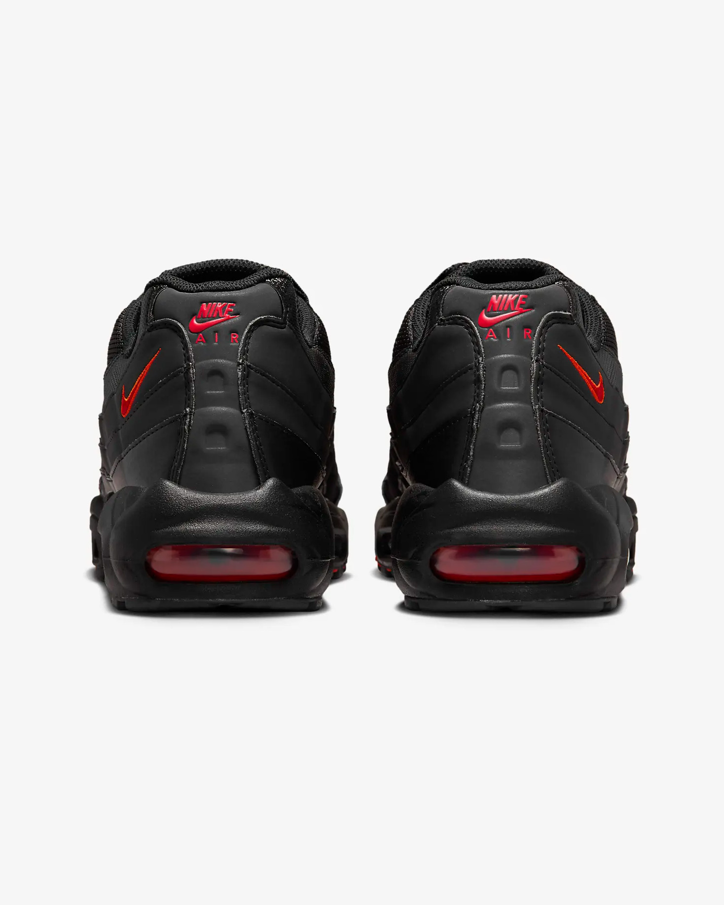 air max 95s black and red