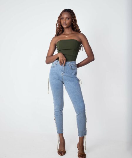 Laced Jeans in Blue