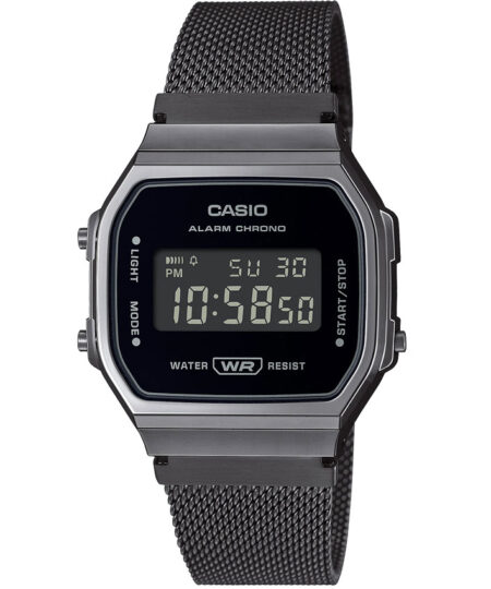 Casio A168WEMB-1BDF Unisex Black Stainless Steel Mesh Bracelet Watch