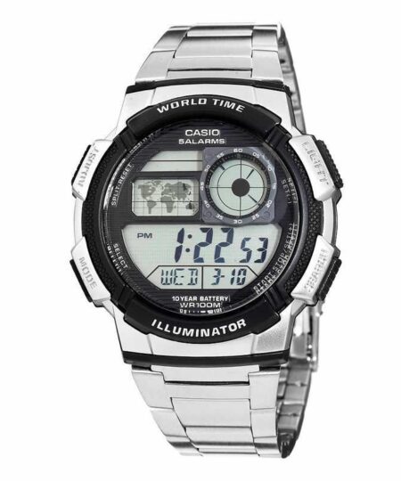 Casio AE1000WD-1AV Men’s Silver-Tone Digital Watch