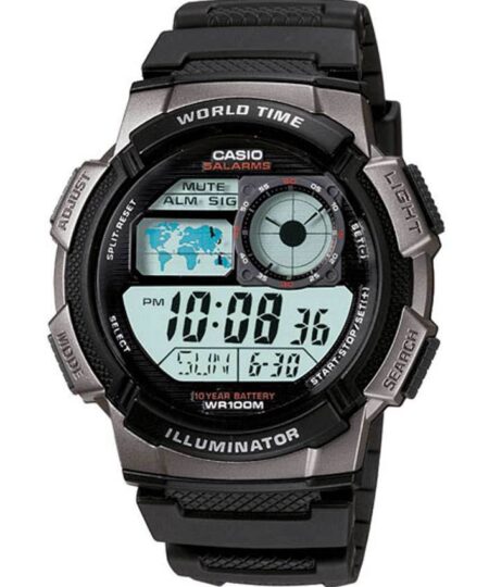 Casio AE1000W-1BV Men’s Sport Black Resin Band Medium Watch