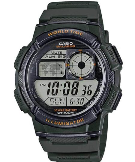 Casio AE1000W-3AV Men’s Sport Dark Green Resin Band Medium Watch