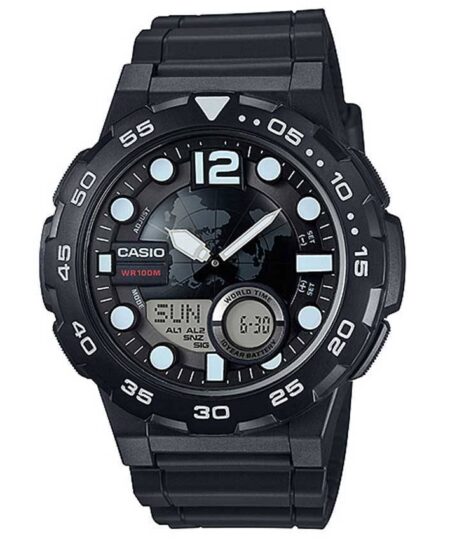 Casio AEQ100W-1AV Men’s 3D Dial Quartz Watch