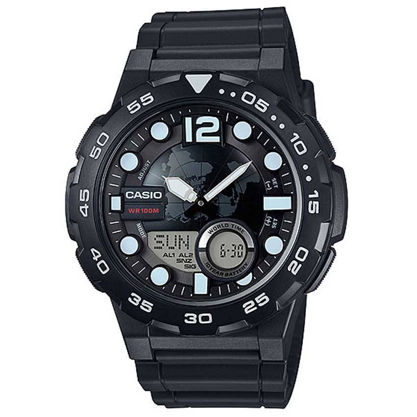 Casio AEQ100W-1AV Men’s 3D Dial Quartz Watch