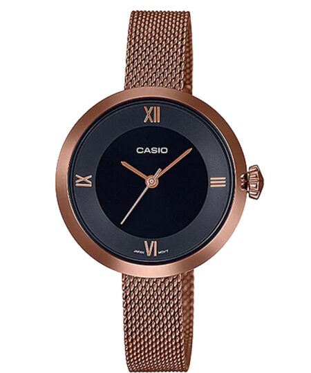 Casio LTP-E154MR-1ADF Women’s Black Dial Mesh Bracelet Watch