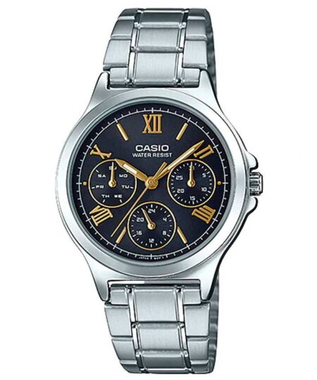 Casio Ladies LTP-V300D-1A2UDF Multi-Function Black Dial Medium Watch
