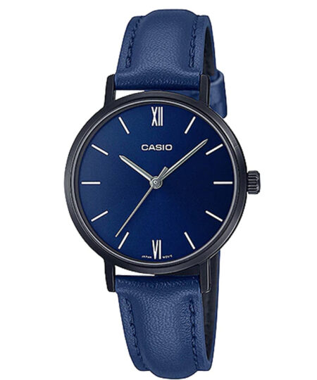 Casio LTP-VT02BL-2AUDF Women’s Blue Dial, Leather Small Analog Watch