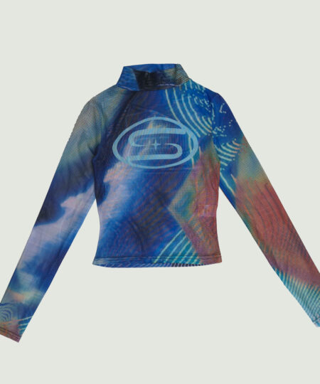 Cayenne mesh blue long sleeve t-shirt