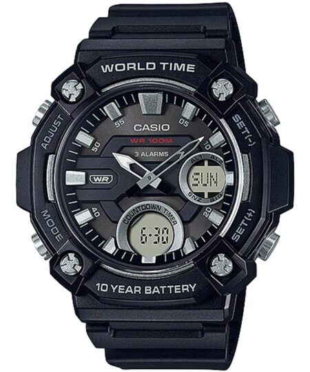 Casio AEQ-120W-1AVDF Men’s Black Analog Digital Resin Strap Watch