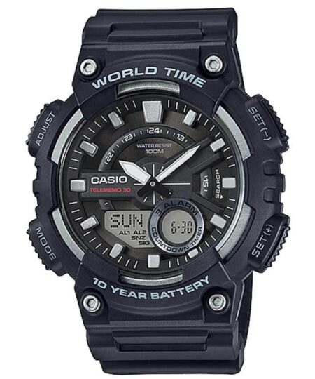 Casio AEQ110W-1AV Men’s Analog and Digital Quartz Black Watch