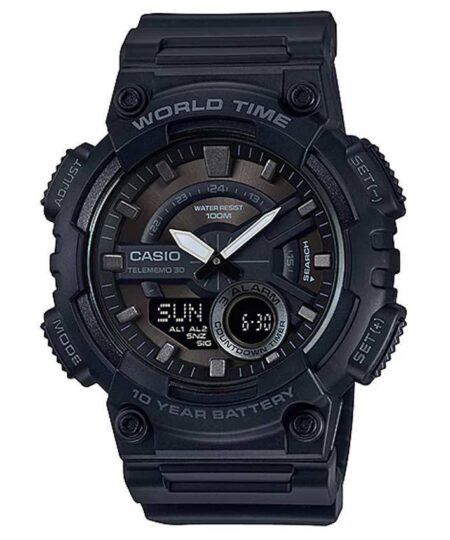 CASIO AEQ110W-1BV Men’s Analog Digital Combination World Time Resin Watch