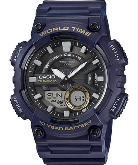Casio AEQ110W-2AV Men’s Analog Digital Quartz Blue Resin Watch