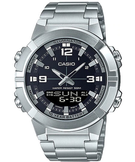 Casio AMW-870D-1AVDF Men’s Analog-Digital Stainless Steel Medium Watch