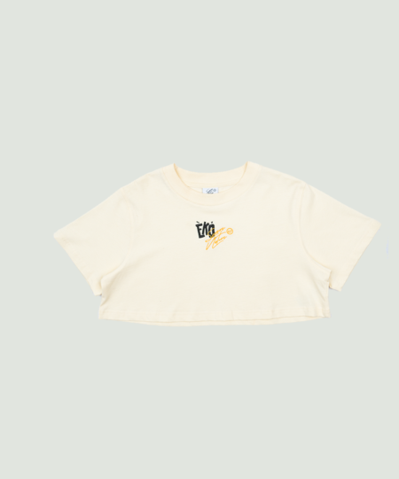 Eko Logo Crop Tee - Cream