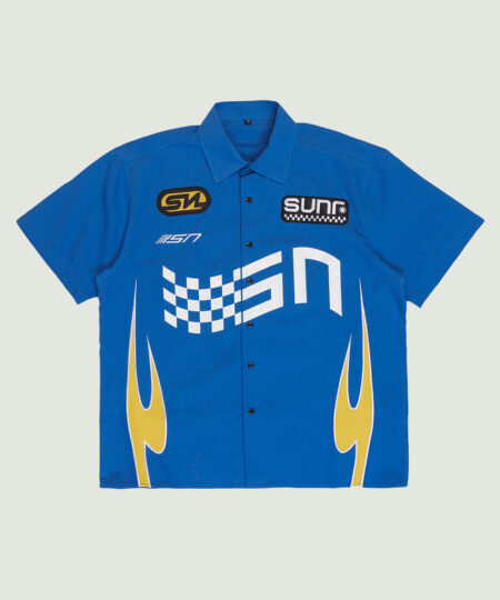 Racer Button-down blue shirt