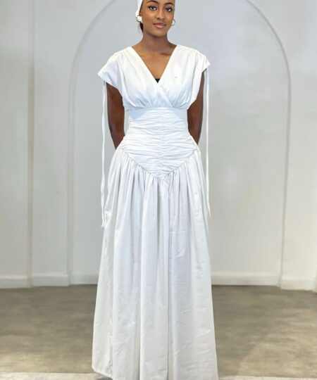 KARA RUFFLE DRESS – WHITE