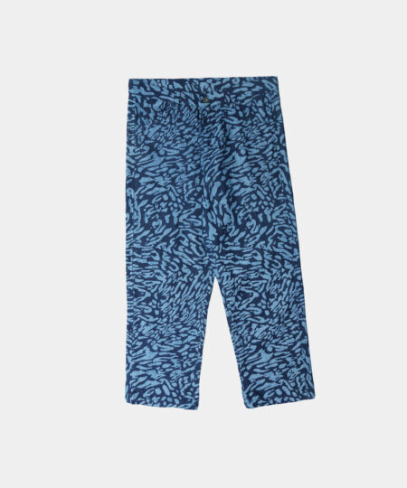 Blue Dyed Cheetah Pants