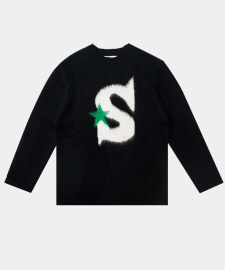 BLACK S-STAR MOHAIR SWEATER