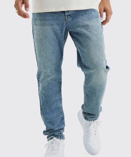 Tapered Fit Rigid Washed Jeans