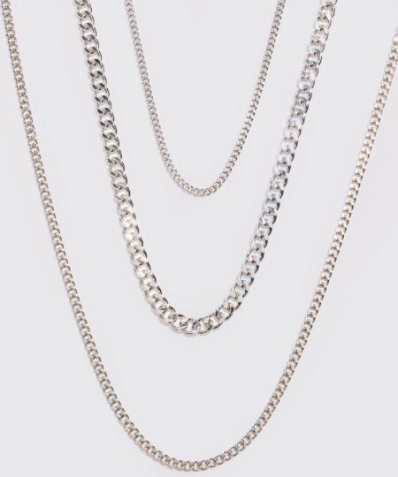 3 Pack Chain Necklace In Silver