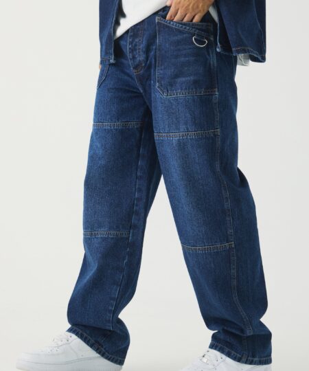 Relaxed Rigid Washed Carabiner Jeans