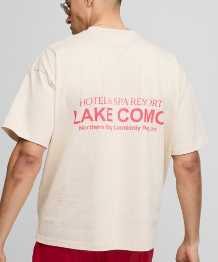 Oversized Lake Como Text Graphic T-Shirt